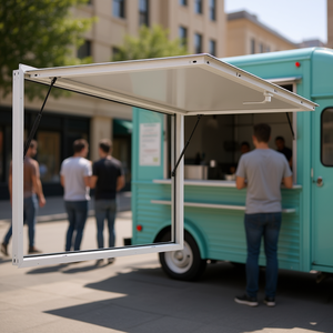 Cadre en alliage d'aluminium 60x36 pouces, fenêtre de concession avec fente pour verre, auvent résistant à la pluie pour les camions de restauration - Product Image 2