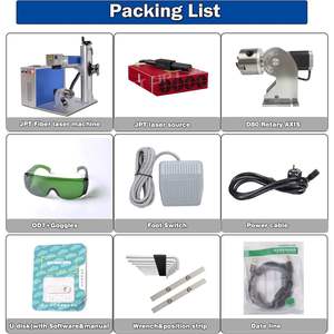 Máquina de marcado láser de fibra de 50W, 60W, 100W, grabador, lente de 300x300MM para joyería de Metal, función 3D, marca Raycus, Ezcad, Control de aire - Product Image 4