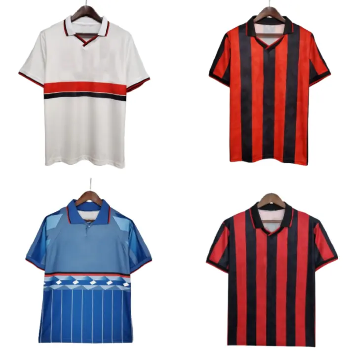 AC 1993-1996 kaus sepak bola retro kaus sepak bola milans jersey klasik