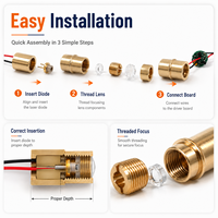 ZhonNa Laser LD Holder Brass Diode Mount 9mm Focusing Lens Housing Cross Line Optical Instrument Accessory for Precision Tooling