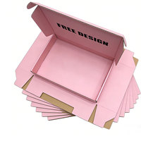 Boîtes d'emballage en carton ondulé roses colorées pour l'e-commerce, personnalisables avec logo, pour vêtements et cosmétiques