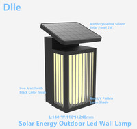 Lampe murale solaire extérieure IP44 1W 2W en acier inoxydable 201 avec diffuseur en verre, étanche, garantie 2 ans