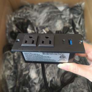 공장 미국 전원 콘센트 매입형 전원 스트립 W/USB a + USB C 가구 매입형 콘센트/테이블 플러시 마운트 전원 스트립 - Product Image 2