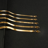 Collier chaîne chevrons couleur or pour hommes et femmes, collier chaîne serpent plate, bijoux hip-hop, accessoires de mode, cadeau de bijoux