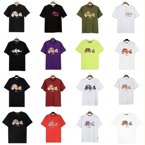 T-shirt da uomo/coppia Authentic version PA streetwear Broken Head Bear a maniche corte con stampa palma e orsetto Teddy Bear Shark, stile INS, per il tempo libero e la moda urbana. - Product Image 1