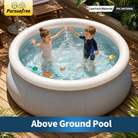 Pursuefree Grauer Aufblasbarer Pool Kinder-Schwimmbecken Runder Outdoor-Aufblaspool Schmetterlings-Pool Familien-Mehrpersonenpool