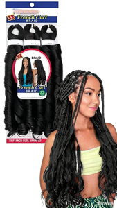 Tresses au <span class=keywords><strong>crochet</strong></span> French Curl 22 pouces 210g en fibre synthétique haute température, extension de cheveux afro ondulés - Product Image 5