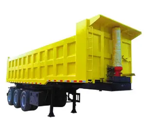 Cheap Ruida new 60 ton 3-axle hydraulic dump truck trailer for sale rear dump semi