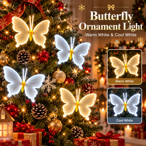 Lampe de décoration LED extérieure en forme de papillon, lumière blanche chaude et blanche froide pour jardin, cour, terrasse, décoration de vacances - Product Image 1
