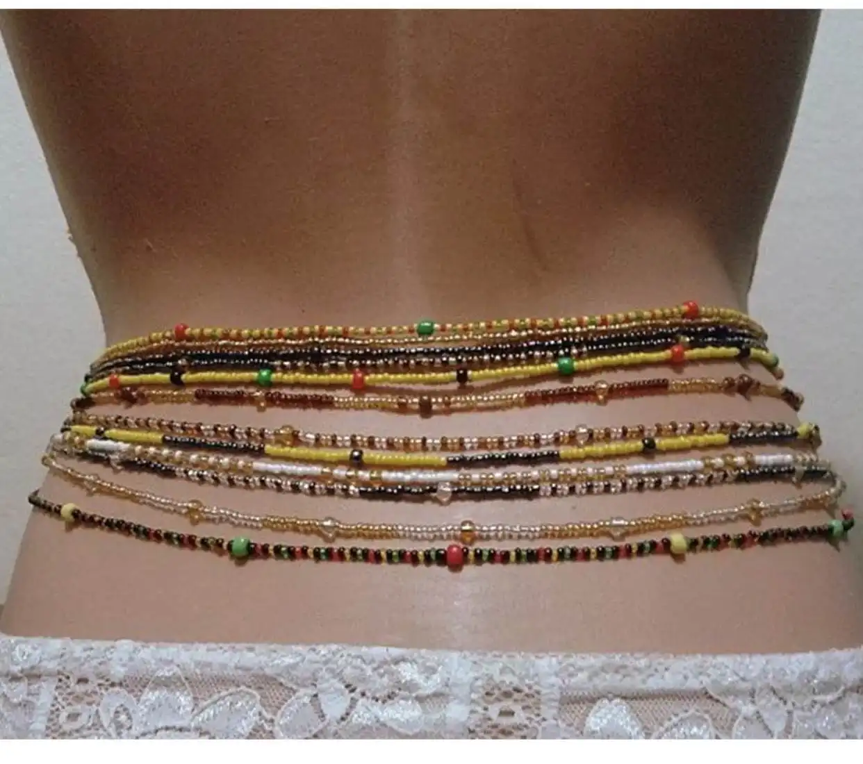 Chaîne de ventre de Style bohème, bijoux de corps, chaîne de taille à perles colorées pour femmes, vente en gros