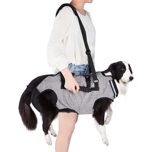 QQgift özel logo yeni tasarım köpek yaşam koşum dayanıklı omuz askısı ile tam vücut emniyet kemeri köpek taşıma çantası pet taşıma bezi