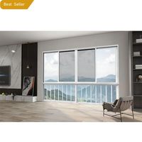Rideau de fenêtre coulissante en verre à cadre en alliage d'aluminium de grande taille standard, suspendu horizontalement pour une utilisation sur un balcon de cuisine