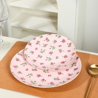 Vente en gros de vaisselle de luxe ensembles complets plats élégants floraux ensembles de vaisselle ensemble de table pour la maison