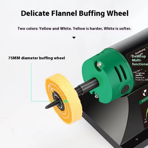 धातु क्रिस्टल के लिए कपड़े पहिया के साथ छोटे गहने पॉलिश और सफाई मशीन डेस्कटॉप इलेक्ट्रिक पॉलिशर - Product Image 5