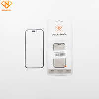 Novecel 100% OEM verre d'écran extérieur avant avec colle OCA pour iPhone X Xs Xr 11 12 13 14 15 16 Pro Max pièces de réparation d'écran LCD