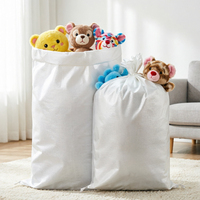 Sacs de rangement tissés blancs grande capacité pour jouets en peluche, vêtements, literie, organisation domestique, sacs de déménagement réutilisables