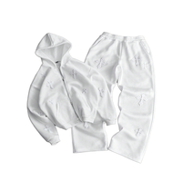Ensemble de survêtement décontracté imprimé à capuche, 100 % coton, tissu léger, veste à manches longues, pantalon à taille élastique, confortable
