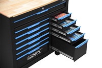 Gabinetes De Herramienta à 12 tiroirs Armoire d'atelier de garage en métal Boîte à outils robuste Chariot à outils roulants à rouleaux avec frein