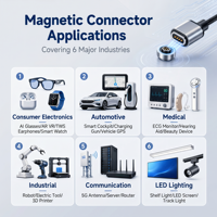 Connecteur magnétique Pogo Pin haute fréquence 7 broches OEM pour module RF de station de base 5G