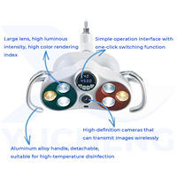 Lampe chirurgicale LED sans ombre pour dentisterie avec caméra et moniteur, luminosité et température de couleur réglables pour le traitement