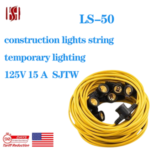 50/100ft Sjtw Yellow 125v Temporäre Beleuchtung Außen beleuchtung Lichterkette - Product Image 2