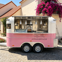 Camion de restauration multifonctionnel Rimorchio, remorque de boulangerie-gaufrierie, camion de crêpes mobile pour la vente en extérieur avec congélateur