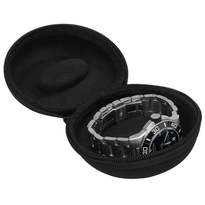 NISEVEN 도매 여행 휴대용 시계 상자 케이스 방수 옥스포드 천 시계 케이스 지퍼와 파우치 하드 시계 상자