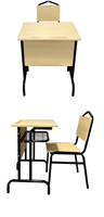 Bureau et chaise d'étudiant avec design anti-pincement, bureau d'étude pour étudiants avec tiroirs et siège individuel pour bibliothèques ou salles d'étude
