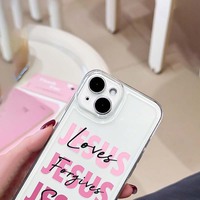 Coque de téléphone portable antichoc en TPU avec impression créative de lettres anglaises pour iPhone X Xr Xs 11 12 13 14 15 16 17 18 Pro Max