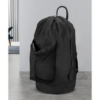 Sac à linge pliable en tissu polyester durable avec bretelles et poche en filet, panier à linge de salle de bain avec cordon de serrage