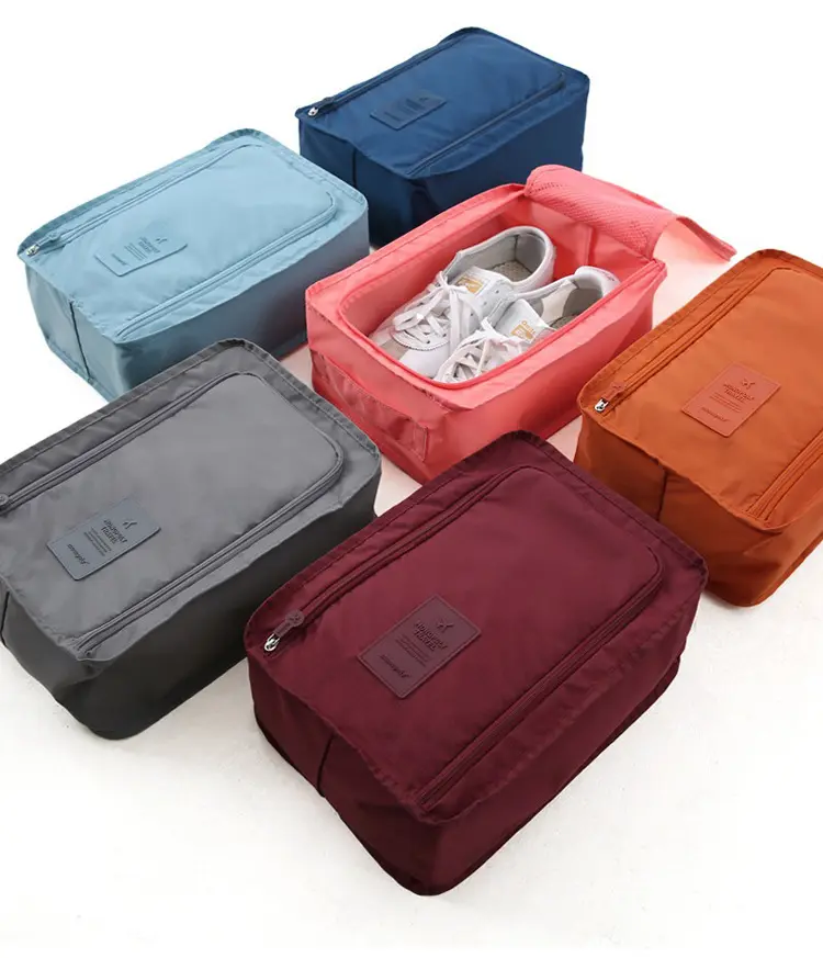 Wholesale recycled non woven shoe dust bag/custom made fabric foldable travel shoe bag