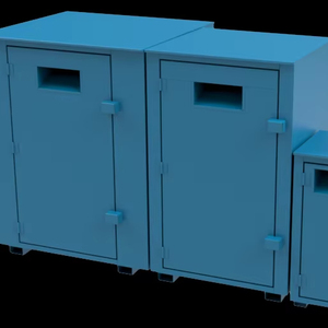 批发定制镀锌钢服装容器慈善收藏捐赠滴箱二手衣服垃圾箱 - Product Image 3