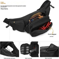 Sac banane tactique en nylon 600D avec panneau auto-agrippant, multi-poches, pour camping et randonnée en extérieur