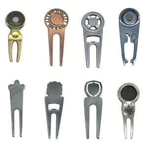 Outil de réparation de divots de golf en métal argenté durable avec marqueurs de balle, conception pratique en forme de fourche, option de logo personnalisé pour usage extérieur - Product Image 3