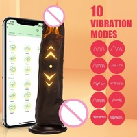 Vibrateur réaliste télécommandé pour femmes, avec fonctions de poussée, rotation télescopique, chauffage, stimulation du point G, clitoridienne et anale.
