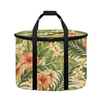 Sac de transport personnalisé pour autocuiseur avec imprimé floral tropical, fermeture éclair et poignées de transport