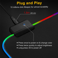 Tapis de souris RGB Blue Star XXL, tapis de clavier d'ordinateur, accessoires de jeu, tapis de jeu LED pour PC, tapis de souris USB connecté, tapis de bureau pour gamer