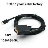 Cable DFX Tipo C a VGA Chapado en Oro de 1.8m (6 pies), 1080P 60Hz, Conversor USB C a VGA para Laptop, PC, MacBook, Monitor, Proyector, TV