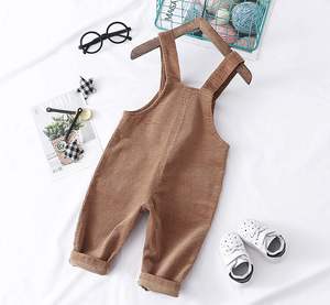 Nouvel article en gros : Salopette bébé en pur coton, couleur unie, en velours côtelé - Product Image 4