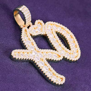 Colgante de racimo <span class=keywords><strong>XO</strong></span> de Plata de Ley 925 Hip Hop Iced Out Bling Pass Diamond Tester VVS Moissanite Letter Men Women's Charms - Product Image 1