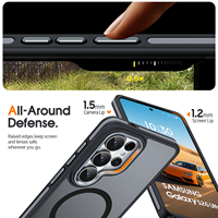Étui de téléphone robuste et résistant aux chocs en TPU+PC pour Samsung S26 Ultra S24 Plus, coque arrière antichoc avec protection magnétique