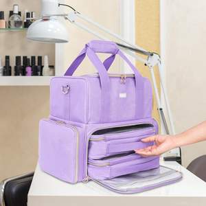 Sac de maquillage vintage pour femmes avec fermeture éclair en aluminium, organisateur de vernis à ongles, d'huiles essentielles, portable, de grande capacité, pour le voyage - Product Image 4