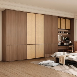 Armoire moderne en bois massif <span class=keywords><strong>avec</strong></span> portes en contreplaqué, écologique, grande capacité, meubles de rangement pour chambre à coucher - Product Image 1