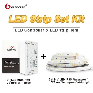 Kit de Tiras LED Inteligentes con Control por Aplicación GLEDOPTO, Controlador de Tiras LED RGBCCT, Compatible con <span class=keywords><strong>Echo</strong></span> <span class=keywords><strong>Plus</strong></span>, <span class=keywords><strong>Alexa</strong></span> y SmartThings - Product Image 4