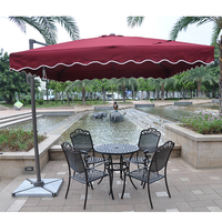Parasol moderne Goodluck en aluminium imperméable 3x3m avec base en marbre pour l'été, la plage, le jardin, les meubles d'extérieur et l'hôtellerie