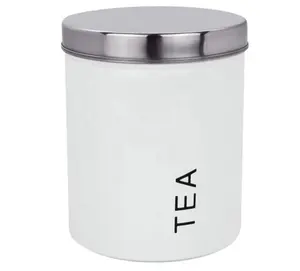 Scatola metallica del caffè della cucina del tè per la scatola metallica bianca liquida del contenitore del barattolo di stoccaggio dell'alimento secco