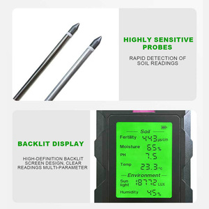 6-in-1 kỹ thuật số đất <span class=keywords><strong>Tester</strong></span> với đèn nền nhựa xây dựng-kiểm tra PH Độ ẩm Ánh sáng khả năng sinh sản Temp độ ẩm không khí - Product Image 4