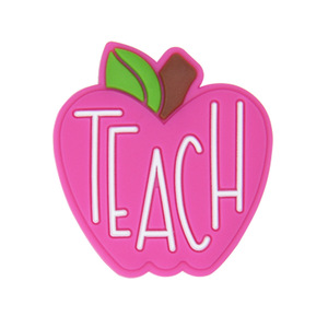 Focal Beads libro de estudio papelería Apple DIY regalo del Día del maestro llavero cuenta nueva temporada de regreso a la escuela cuentas focales de silicona - Product Image 2