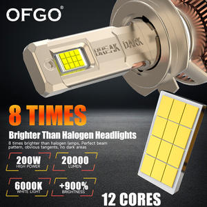 Faro LED REDSEA Super Brillante R20B H11, 20000lm, 200W, Lámpara de Faro LED H1 H4 H7 H11, Bombilla de Faro LED para Toyota Corolla - Product Image 2