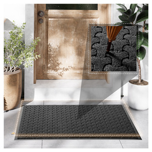 Tapete de Entrada para Exteriores, Diseño Geométrico Rectangular, PVC Antideslizante, para Centros Comerciales - Product Image 4